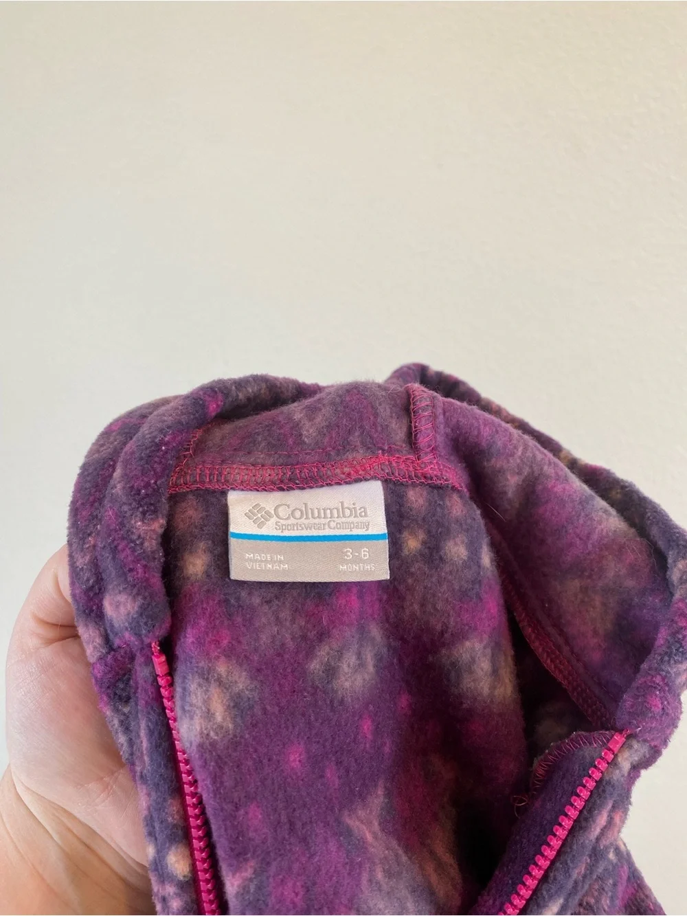 Columbia Purple and Pink Patterned Hooded Fleece One-Piece